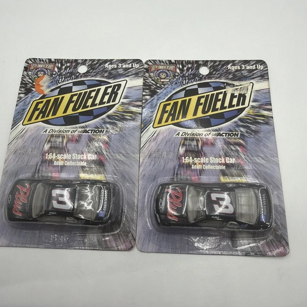 FAN FUELER 50th ANNIVERSAR DALE EARNHARDT, Stock Car #3 Die Cast 1:64.‎ 2 Sets.